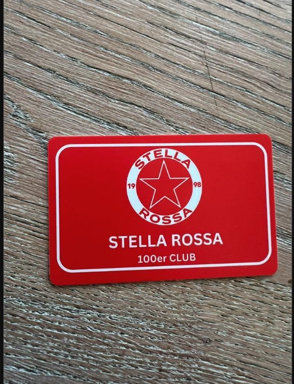 Stella Rossa 100er Club Mitgliedskarte in Rot